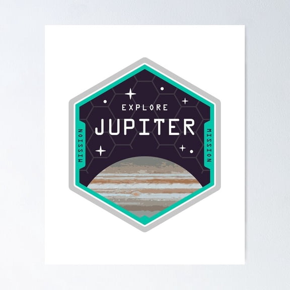 Poster Explore Jupiter - No Framed, Vintage Wall Art, Trendy Retro Print, Positive Quote Poster, Room Decor, Wall Art, 12x18
