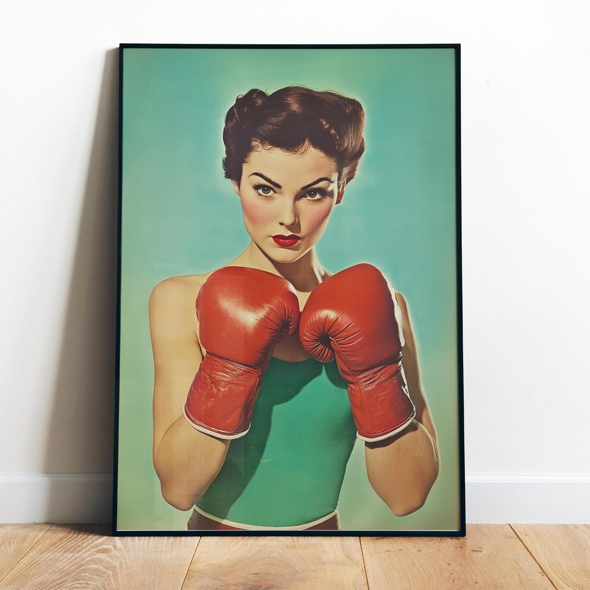 Boxing Pin Up Poster Female Boxer Print Boxing Wall Art Printable Gym Art Prints ...