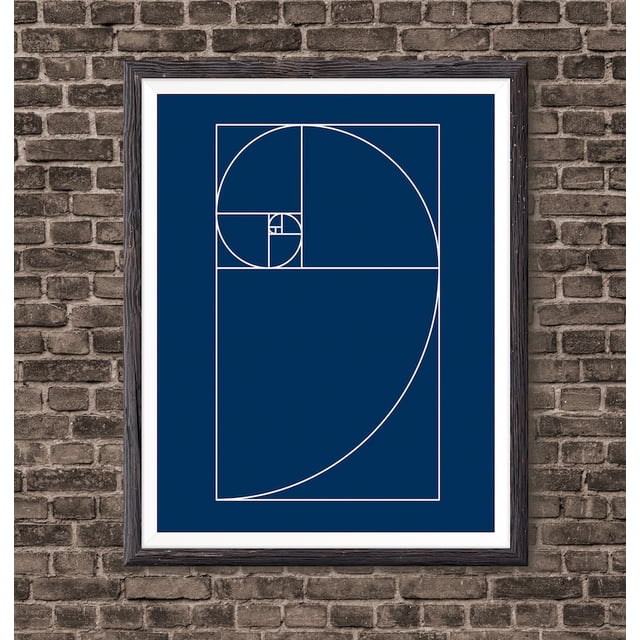 POSTER Fibonacci Spiral Wall Golden Ratio Wall Art Mathematics Poster fibonacci spiral wall golden ratio wall art mathematics