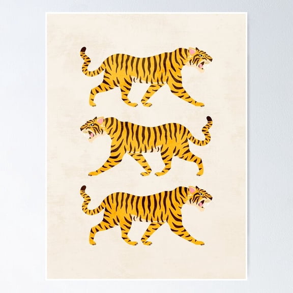 Poster Fierce: Golden Tiger Edition - No Framed, Vintage Wall Art, Trendy Retro Print, Positive Quote Poster, Room Decor, Wall Art, 8x12