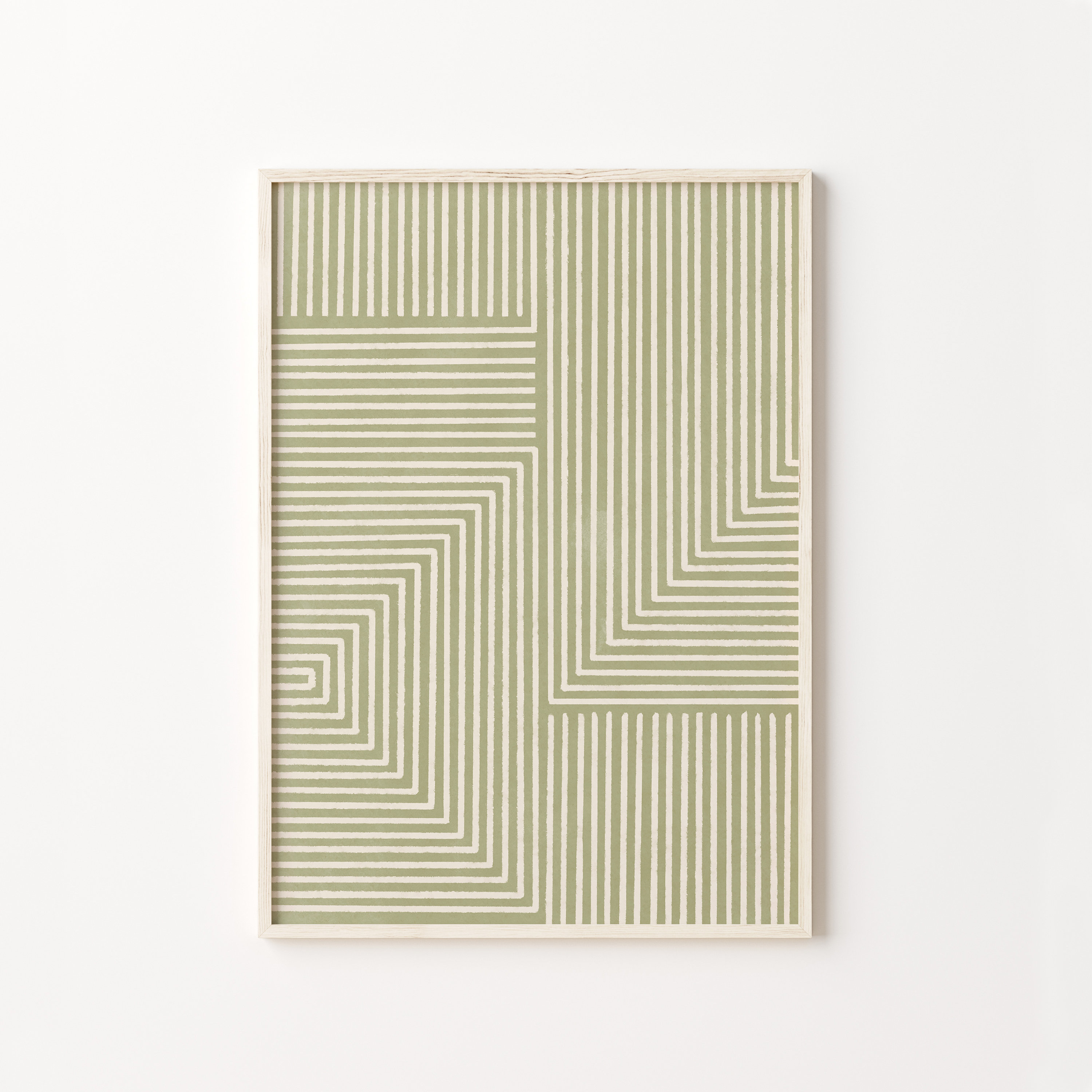 Fresh Look at Poster Fine Line Sage Green Wall Art Minimalist Lines Art