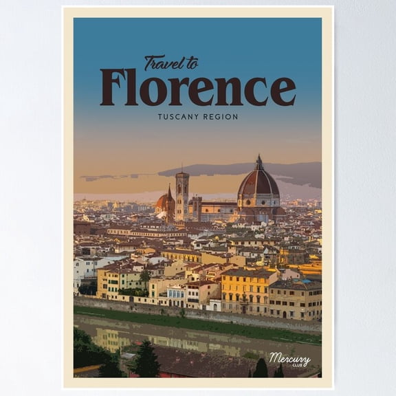 Poster Florence - No Framed, Vintage Wall Art, Trendy Retro Print, Positive Quote Poster, Room Decor, Wall Art, 8x12