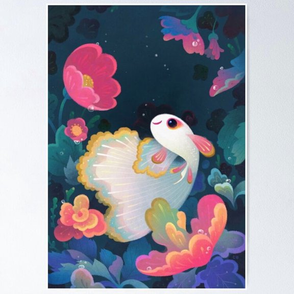 Flower Guppy Vintage Wall Arttrendy Retro Positive Quote Variant 2 Poster