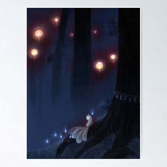 Poster Forest Ghost - Spirit Of The Dark Wood - No Framed, Vintage Wall Art, Trendy Retro Print, Positive Quote Poster, Room Decor, Wall Art, 8x12