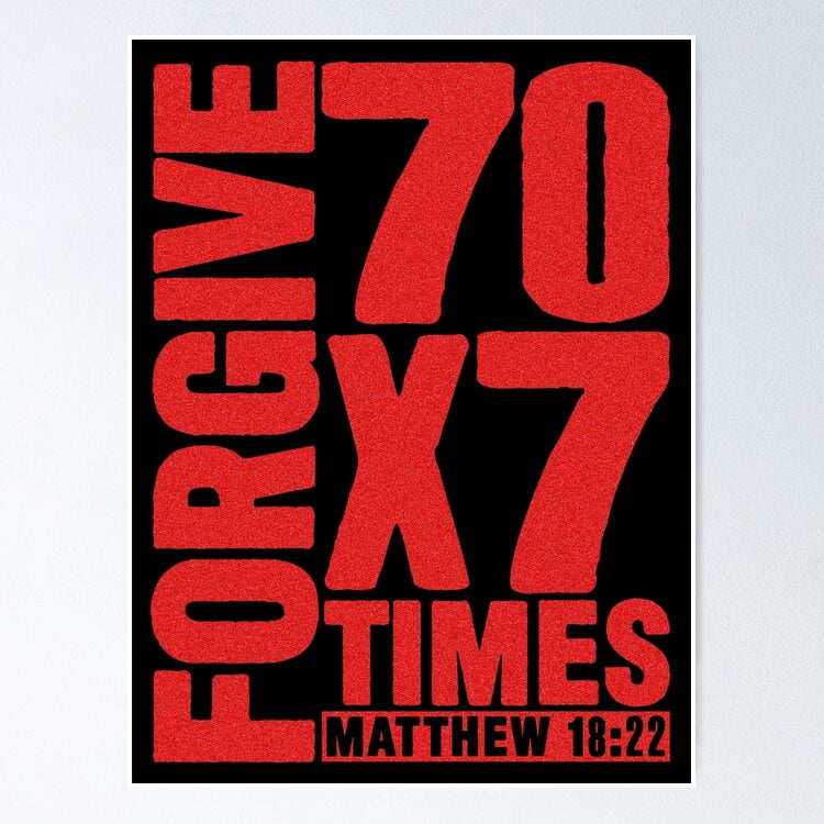 Poster Forgive 70 X 7 Times - Matthew Poster - No Framed, Vintage Wall ...