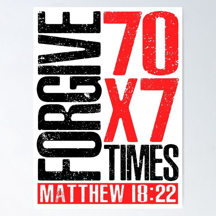 Poster Forgive 70 X 7 Times - Matthew Poster - No Framed, Vintage Wall ...