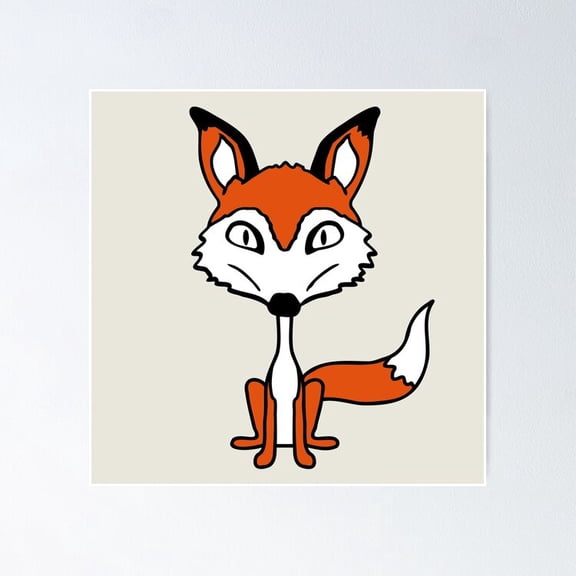 Poster Fox Evil Look Dangerous Crazy Wild Animal Fun Face - No Framed, Vintage Wall Art, Trendy Retro Print, Positive Quote Poster, Room Decor, Wall Art, Poster Only