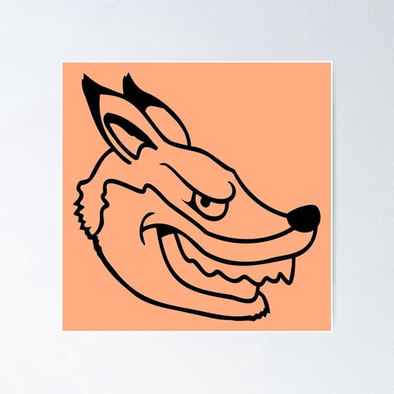 Poster Fox Evil Look Dangerous Crazy Wild Animal Fun Face - No Framed, Vintage Wall Art, Trendy Retro Print, Positive Quote Poster, Room Decor, Wall Art, Poster Only