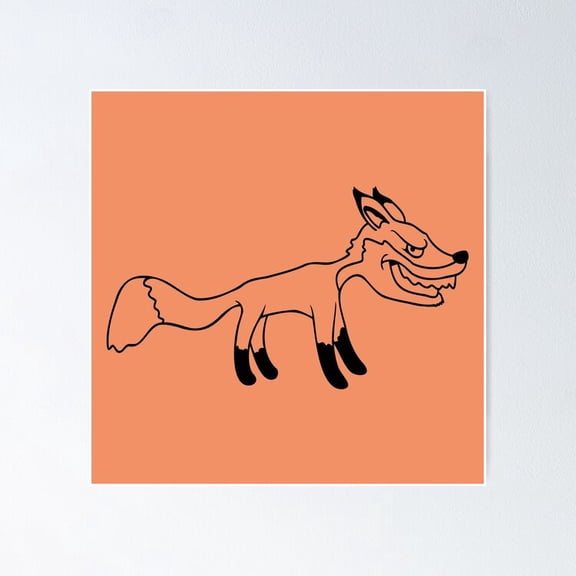 Poster Fox Evil Look Dangerous Crazy Wild Animal Fun Face - No Framed, Vintage Wall Art, Trendy Retro Print, Positive Quote Poster, Room Decor, Wall Art, 8x12