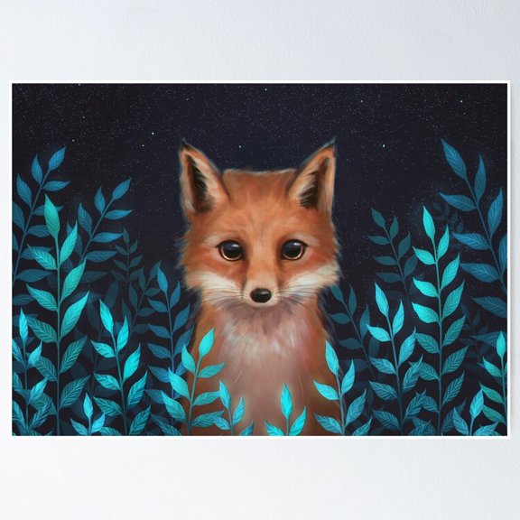 Poster Fox - No Framed, Vintage Wall Art, Trendy Retro Print, Positive Quote Poster, Room Decor, Wall Art, 8x12