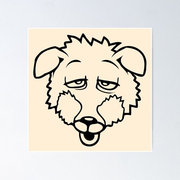 Poster Fox Tired Eyes Exhausted Sleepy Sweet Funny Cool - No Framed, Vintage Wall Art, Trendy Retro Print, Positive Quote Poster, Room Decor, Wall Art, 24x36