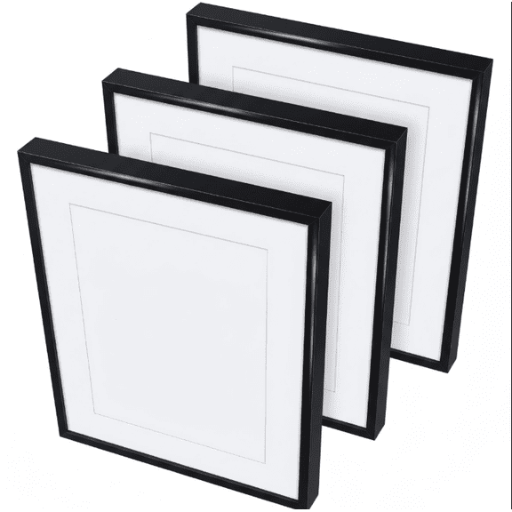 Poster Frame 3 Pack, Black 22.375 x 34 Inch Picture Frames for Wall, Modern Horizontal or Vertical Photo Frames for Home Office Decor, Gallery Quality Display for Large Posters, Black