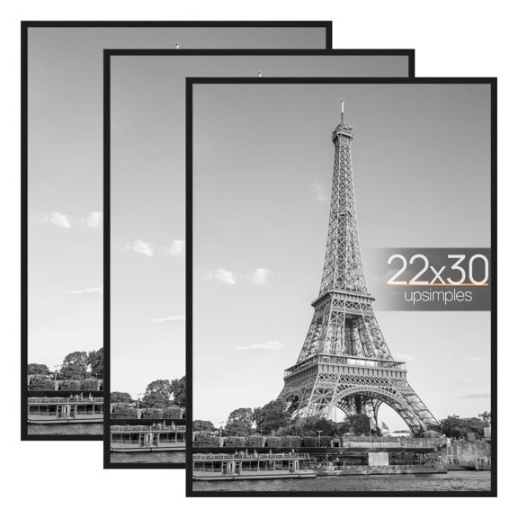 Poster Frame, Easy Slide-In Assembly, Black Picture Frames Set for Family, Wedding, Christmas, Easy to Change Photos