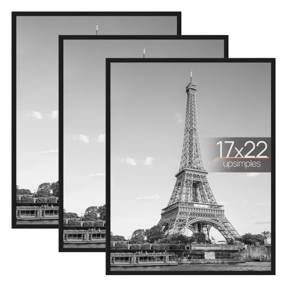 Poster Frame, Easy Slide-In Assembly, Black Picture Frames Set for Family, Wedding, Christmas, Easy to Change Photos