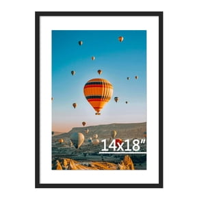 14"x18"Picture Frame, Wall Hanging Picture Frame with Shatter-Resistant Glass, 14"x18" Gallery Photo Frame for Photos, Posters, Art Prints, Wall Display, Black