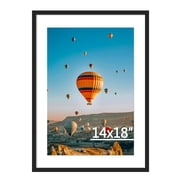 14x18Picture Frame, Wall Hanging Picture Frame with Shatter-Resistant Glass, 14x18 Gallery Photo Frame for Photos, Posters, Art Prints, Wall Display, Black