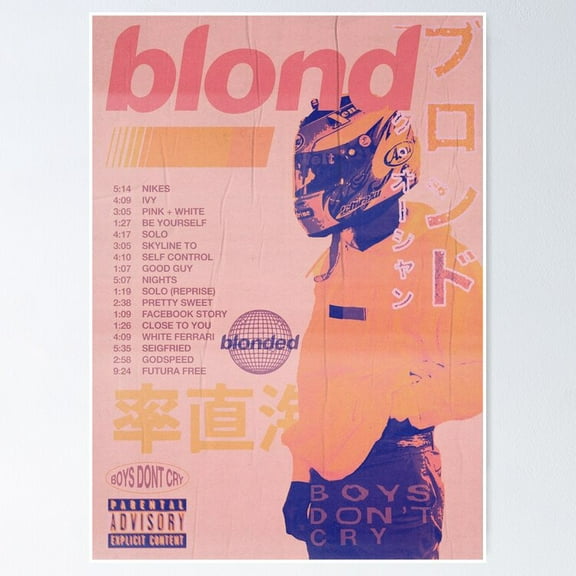Poster Frank Ocean Blonde Album - No Framed, Vintage Wall Art, Trendy Retro Print, Positive Quote Poster, Room Decor, Wall Art, 8x12