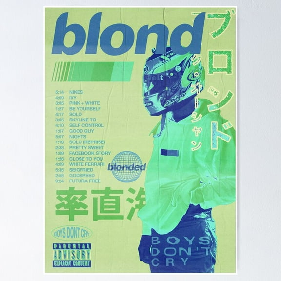 Poster Frank Ocean Blonde Album - No Framed, Vintage Wall Art, Trendy Retro Print, Positive Quote Poster, Room Decor, Wall Art, 8x12