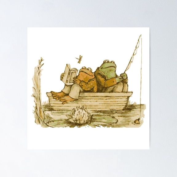 Poster Frog And Toad - No Framed, Vintage Wall Art, Trendy Retro Print, Positive Quote Poster, Room Decor, Wall Art, 8x12