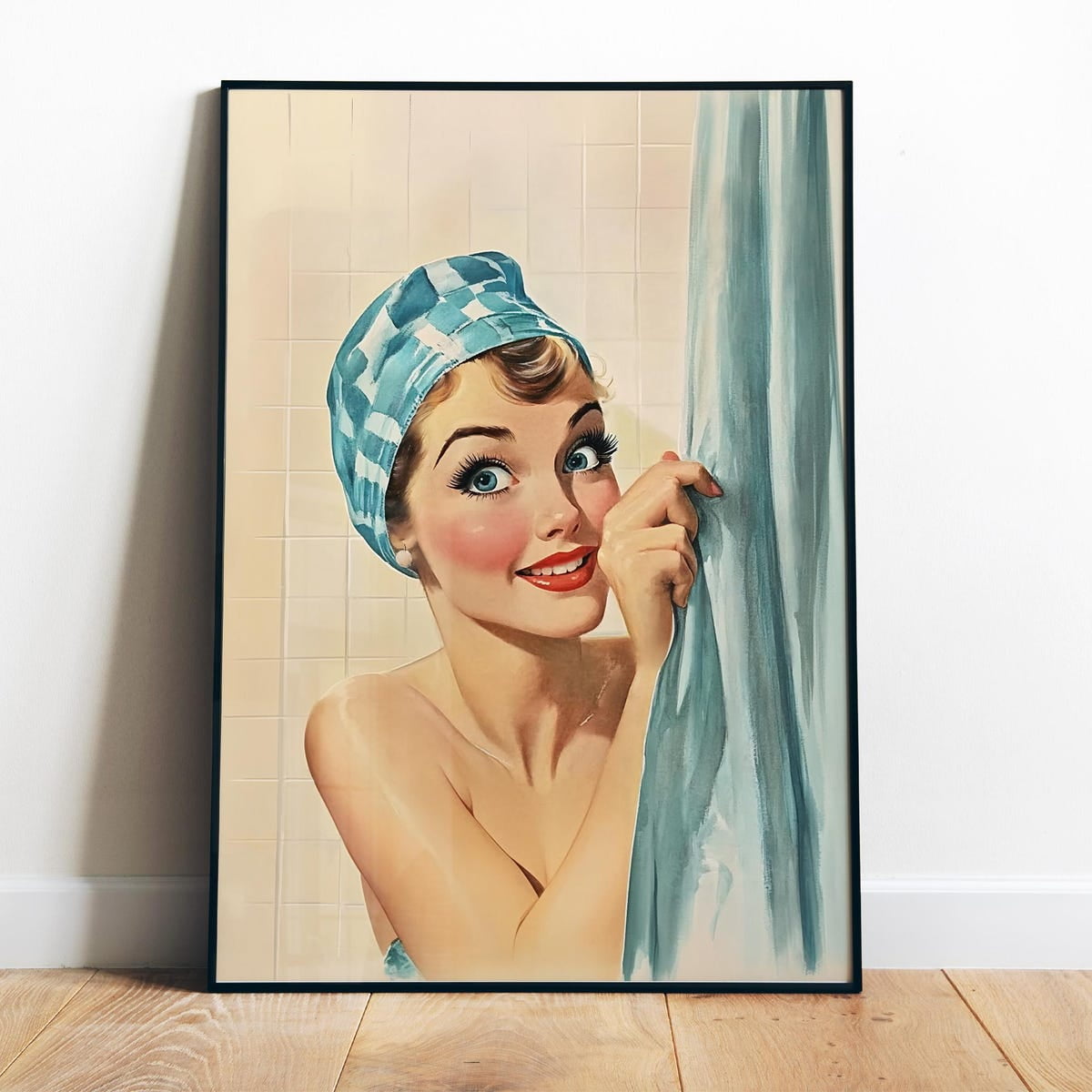 Poster Funny Bathroom Wall Art 50S 60S Printable Bath Time Print Retro ...