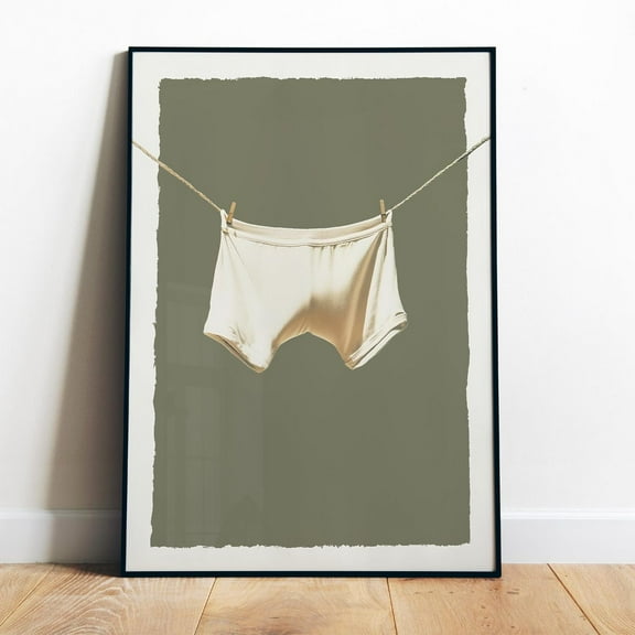 Poster Funny Laundry Art Printable Utility Room Decor Minimalistic Laundry Day Wall Art Funny Washing Art Digital Hanging Underwear Poster Print - No Framed, Vintage Wall Art, Hot Trend!, 12x18