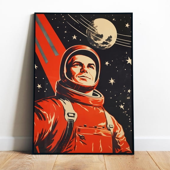 Poster Gagarin Poster Printable Retro Art Ussr Propaganda Poster Astronaut Wall Art Space Travel Art Print Sci-Fi Art Print Spaceman Print Soviet - No Framed, Vintage Wall Art, Hot Trend!, 8x12