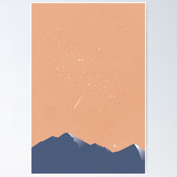 Poster Galaxy Comet - No Framed, Vintage Wall Art, Trendy Retro Print, Positive Quote Poster, Room Decor, Wall Art, 8x12