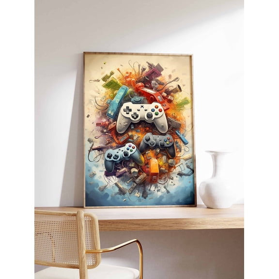 Poster Gaming Games Controller Art Gaming Print Games Room Art For Gamer Abstract Wall Art Gaming Decor