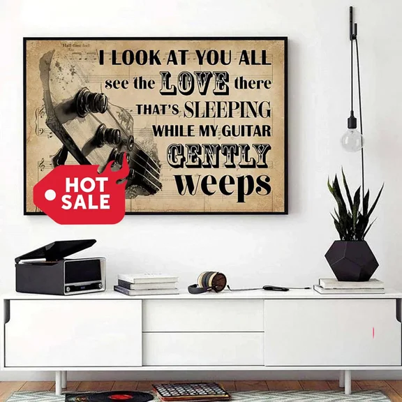 Poster Gently Weeps Bass Guitar Horizontal Wall Art, Unframed Prints For Home Or Office, Perfect Gift For Everyone, 24x36