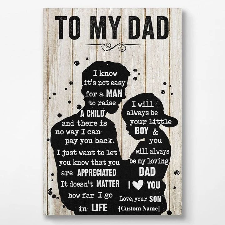 Poster Gifts For Dad From Son To My Dad Meaningful Quotes, Wall Art ...