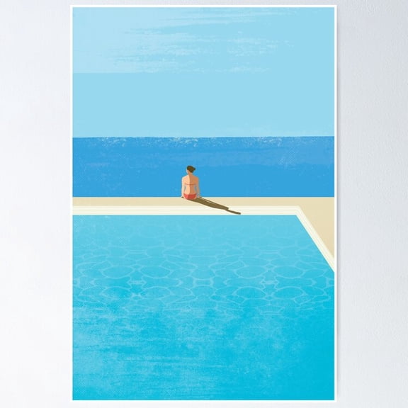 Poster Girl Poolside Relax Vintage Wall Arttrendy Retro Print Positive Quote Poster Room Decor Wall Art , Poster Print Only