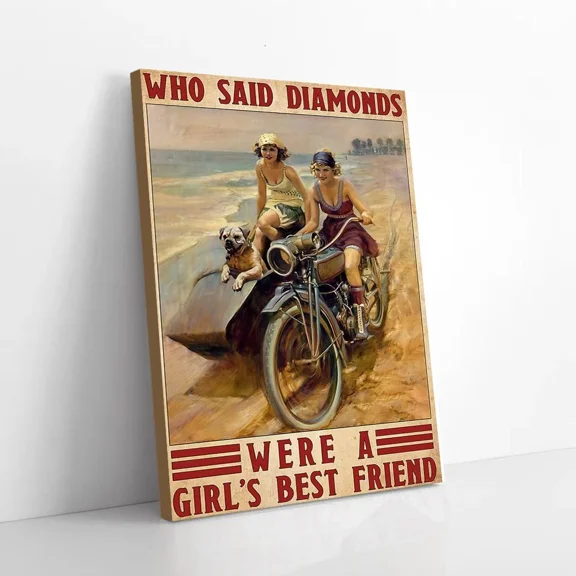 Poster Girl'S Best Friend Andog- UNFRAMED Poster Prints, Wall Art For Home Decor Or Office - Great Gift Idea For Friends & Family, 12x18