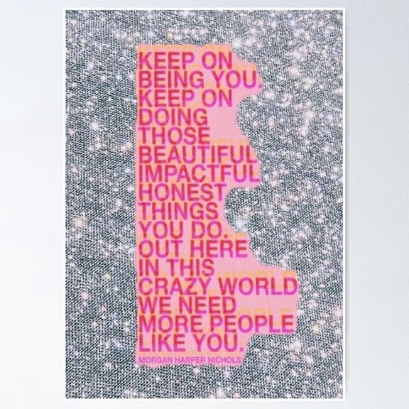 Poster Glitter Vsco Quote Board - No Framed, Vintage Wall Art, Trendy Retro Print, Positive Quote Poster, Room Decor, Wall Art, 8x12