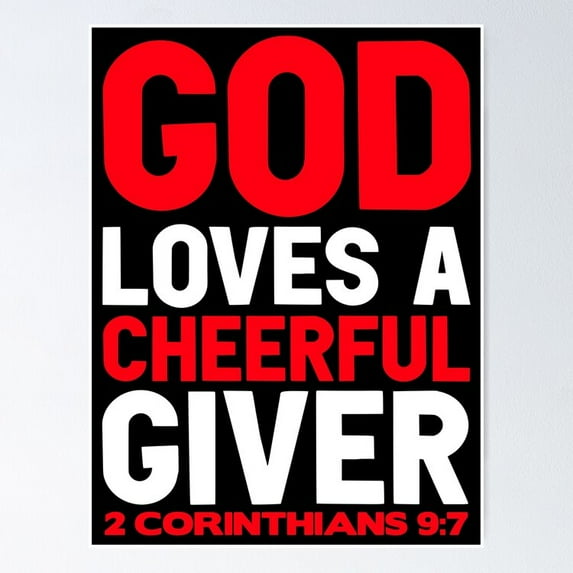 Poster God Loves A Cheerful Giver Poster - No Framed, Vintage Wall Art, Hot Trend!, 8x12