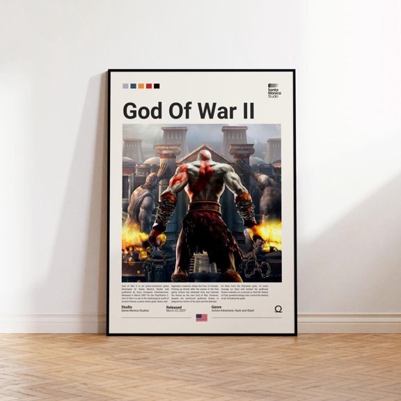 Poster God Of War 2 Poster, Gaming Room Poster, God Of War Fan Gift, Gaming Print Poster, Gamer Gift, Video Games Poster, Gaming Wall Decor WINXIE DECOR - 12X18, UNFRAMED