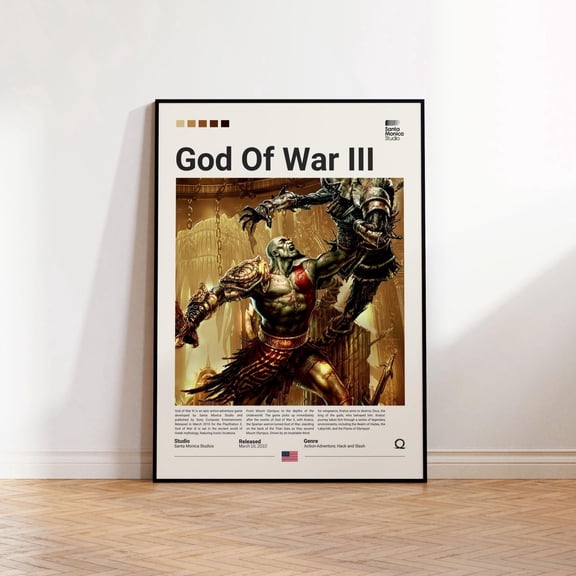 Poster God Of War 3 Poster, Gaming Room Poster, God Of War Fan Gift, Gaming Print Poster, Gamer Gift, Video Games Poster, Gaming Wall Decor WINXIE DECOR - 8X12, UNFRAMED