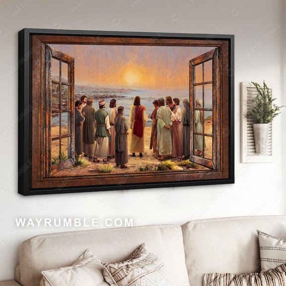 Poster God poster, Before the ocean, Sunset poster, God's followers - Jesus Poster Prints, Christian Wall Art WINXIE DECOR - 8X12, UNFRAMED