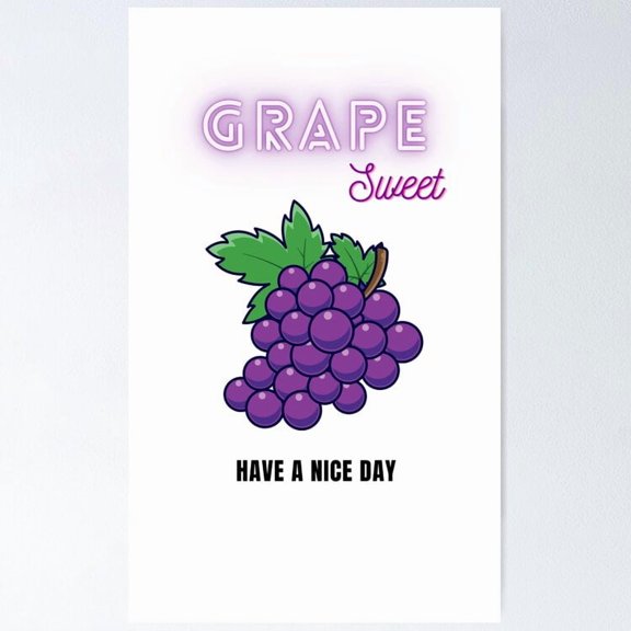 Poster Grape Fruit Vintage Wall Arttrendy Retro Print Positive Quote Poster Room Decor Wall Art , Poster Print Only