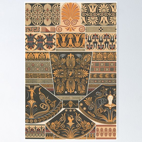 Poster Greek Design - No Framed, Vintage Wall Art, Trendy Retro Print, Positive Quote Poster, Room Decor, Wall Art, 8x12