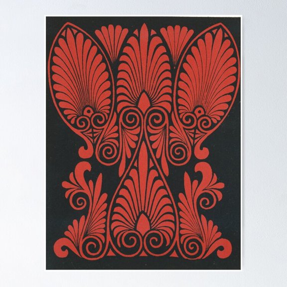 Poster Greek Pattern - No Framed, Vintage Wall Art, Trendy Retro Print, Positive Quote Poster, Room Decor, Wall Art, 12x18