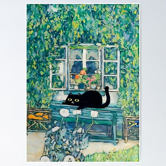 Poster Gustav Klimt Cat Forester'S House - No Framed, Vintage Wall Art, Trendy Retro Print, Positive Quote Poster, Room Decor, Wall Art, 24x36