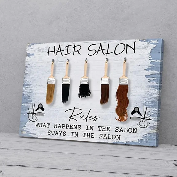 Poster Hair Salon Rules Brushes Hairdresser Pan02145_1169- UNFRAMED Poster Prints, Wall Art For Home Decor Or Office - Great Gift Idea For Friends & Family, 8x12