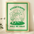 thumbnail image 1 of Poster Happy Frog Print, Everything Will Be Okay Self Care Prints, Positive Quote Poster, Emerald Green Wall Decor, Retro Wall Prints, Unframed - No Framed, Vintage Wall Art, Hot Trend!, 12x18, 1 of 2