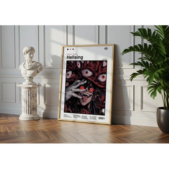 Poster Hellsing Anime Poster: Vintage Manga Art Print 8X12, UNFRAMED