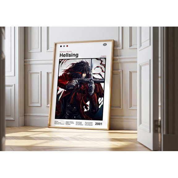 Poster Hellsing Ultimate Anime Poster - Minimalist Manga Style Print 24X36, UNFRAMED