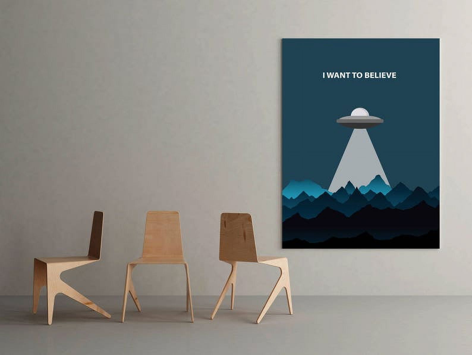 Poster I Want To Believe X Files Wall Art, X-Files, WALL DECAL, Dorm