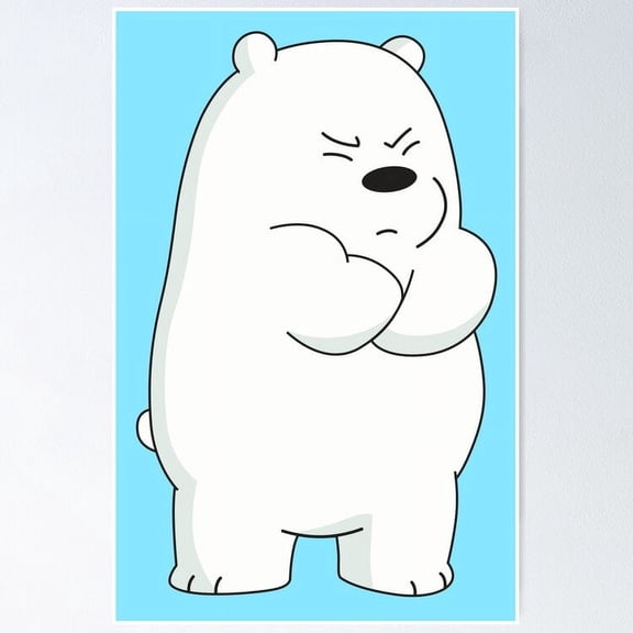 Poster Ice Bear - No Framed, Vintage Wall Art, Trendy Retro Print, Positive Quote Poster, Room Decor, Wall Art, 8x12