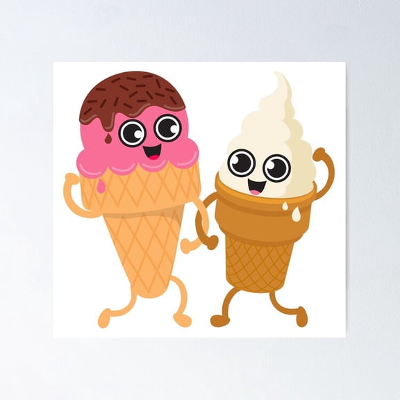 Poster Ice Cream Bff Poster - No Framed, Vintage Wall Art, Hot Trend!, Poster Only