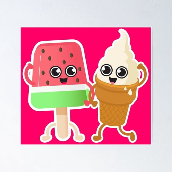 Poster Ice Cream Bff Poster - No Framed, Vintage Wall Art, Hot Trend!, Poster Only