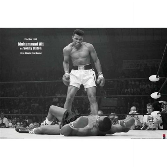 Poster Import XPS762 Muhammad Ali Vs Sonny Liston First Minute First Round Poster Print, 24 x 36